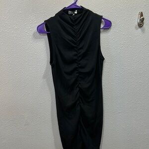 NWT Michael Stars black ruched tank dress ultra rib Medium